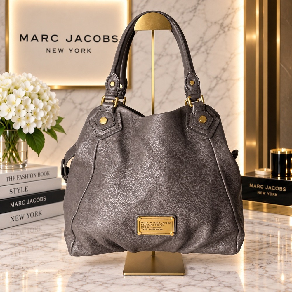 Marc by Marc Jacobs Classic Q Fran Bag Grey Leather Satchel M3113030